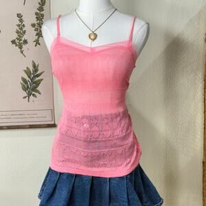 Y2k Open Knit Cami Top Dolly Dollette Fairy Coquette Shoujo Girl Himekaji S M